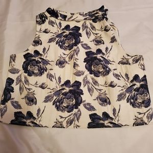 Eva Mendes Blouse size 12 blue and off white